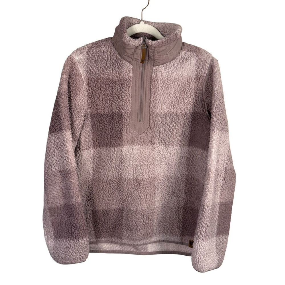 LIV Outdoor Cozy Plaid Quarter-Zip Sherpa Pullover Size S Cozy Hiking Outdoor